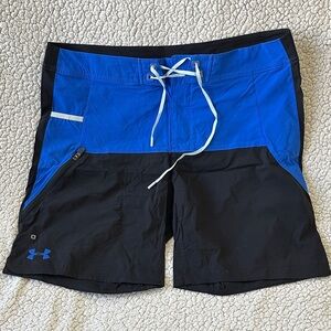 Under Armour Men's Black and Blue Board Shorts